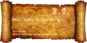 Mátyás Virág névjegykártya